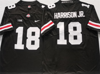 Ohio State Buckeyes #18 Harrison Jr Black White Stitched Jersey
