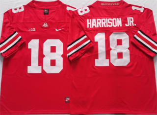 Ohio State Buckeyes #18 Harrison Jr Red Stitched Jersey