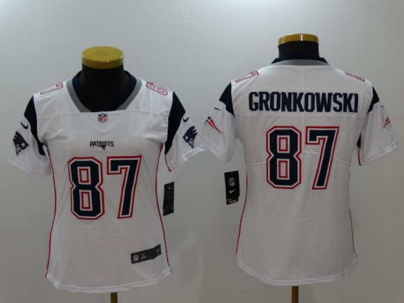 women New England Patriots #87 Rob Gronkowski White Vapor Untouchable Limited
