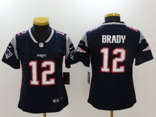 women New England Patriots #12 Tom Brady Navy Limited Stitched NFL Jersey