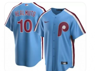 Philadelphia Phillies #10 J.T. Realmuto Red Cool Base Stitched MLB Jersey