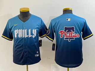 Youth Philadelphia Phillies blank Blue 2024 City Connect Limited Stitched 3