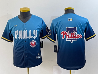 Youth Philadelphia Phillies blank Blue 2024 City Connect Limited Stitched 4