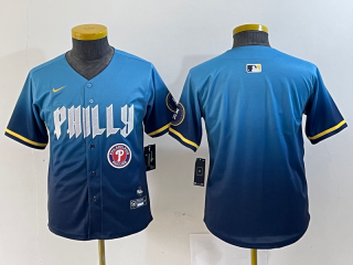 Youth Philadelphia Phillies blank Blue 2024 City Connect Limited Stitched
