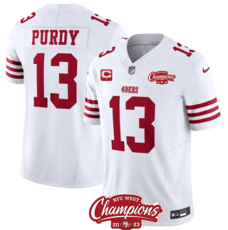 San Francisco 49ers #13 Brock Purdy White 2023 F.U.S.E. With 1-Star C Patch And NFC