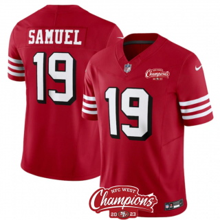 San Francisco 49ers #19 Deebo Samuel Red 2023 F.U.S.E. NFC West Champions
