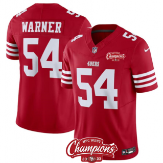 San Francisco 49ers #54 Fred Warner Red 2023 F.U.S.E. NFC West Champions Patch