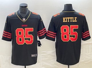 San Francisco 49ers #85 George Kittle Black Gold Stitched Jersey