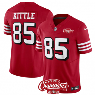 San Francisco 49ers #85 George Kittle Red 2023 F.U.S.E. NFC West Champions Patch