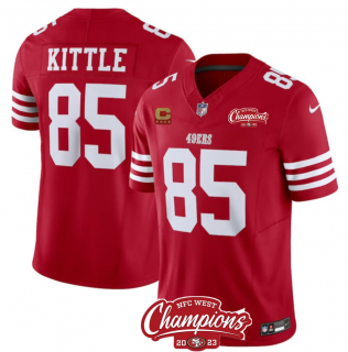 San Francisco 49ers #85 George Kittle Red 2023 F.U.S.E. With 4-Star C Ptach And NFC