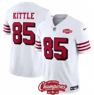 San Francisco 49ers #85 George Kittle White 2023 F.U.S.E. NFC West Champions