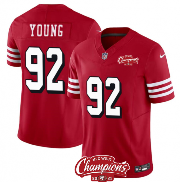 San Francisco 49ers #92 Chase Young Red 2023 F.U.S.E. NFC West Champions Patch 2