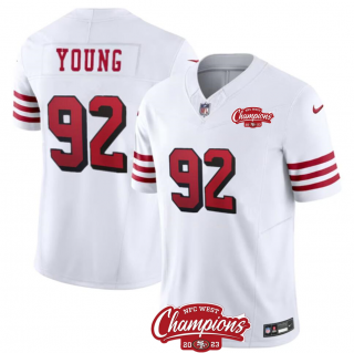 San Francisco 49ers #92 Chase Young White 2023 F.U.S.E. NFC West Champions 3