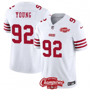 San Francisco 49ers #92 Chase Young White 2023 F.U.S.E. NFC West Champions