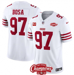 San Francisco 49ers #97 Nick Bosa White 2023 F.U.S.E. With 2-Star C Patch And NFC