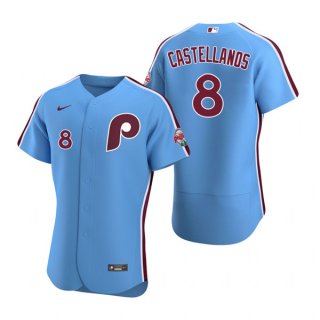 Philadelphia Phillies #8 Nick Castellanos Blue Flex Base Stitched Baseball Jersey