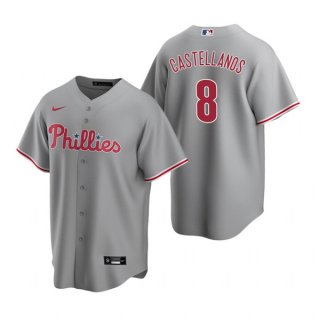 Philadelphia Phillies #8 Nick Castellanos Gray Cool Base Stitched Jersey