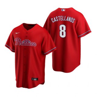 Philadelphia Phillies #8 Nick Castellanos Red Cool Base Stitched Jersey