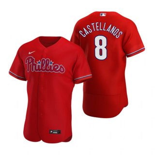 Philadelphia Phillies #8 Nick Castellanos Red Flex Base Stitched Baseball Jersey