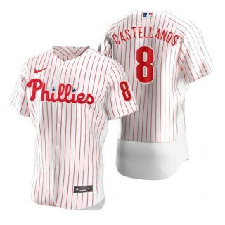 Philadelphia Phillies #8 Nick Castellanos White Flex Base Stitched Baseball Jersey