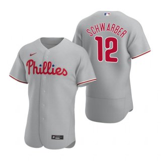 Philadelphia Phillies #12 Kyle Schwarber Grey Flex Base Stitched Baseball Jersey