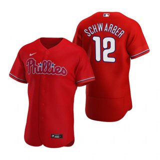 Philadelphia Phillies #12 Kyle Schwarber Red Flex Base Stitched Baseball Jersey