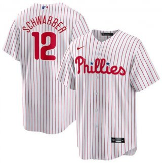 Philadelphia Phillies #12 Kyle Schwarber White Cool Base Stitched Jersey