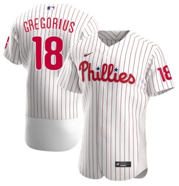 Philadelphia Phillies #18 Didi Gregorius White Flex Base Stitched Baseball Jersey