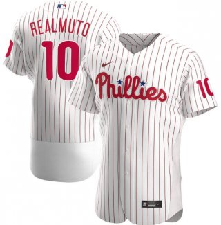 Philadelphia Phillies White#10 J.T. Realmuto Flex Base Stitched MLB Jersey