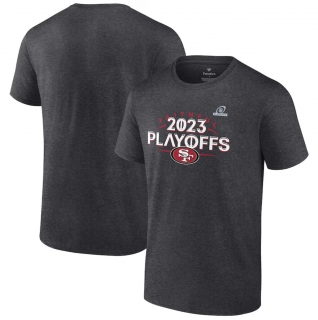 San Francisco 49ers Heather Charcoal 2023 NFL Playoffs T-Shirt