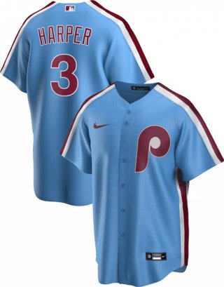 Philadelphia Phillies #3 Bryce Harper Blue Stitched MLB Jersey