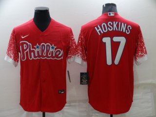 Philadelphia Phillies #17 Rhys Hoskins Red City Connect Cool Base Stitched Jersey