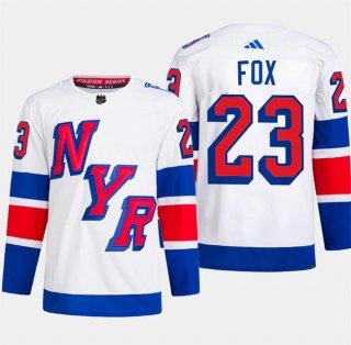 New York Rangers #23 Adam Fox White 2024 Stadium Series Stitched Jersey