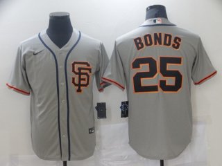 San Francisco Giants #25 Barry Bonds Gray Cool Base Stitched MLB Jersey