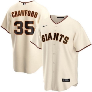 San Francisco Giants #35 Brandon Crawford Cream Cool Base Stitched Jersey