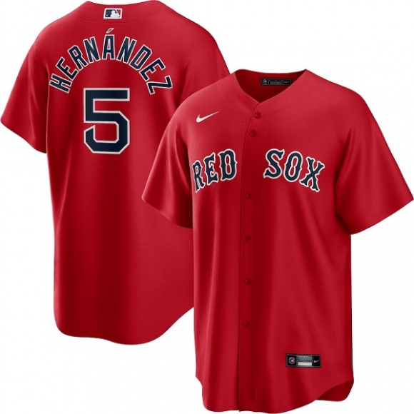 Boston Red Sox #5 Enrique Hernandez Red Cool Base Stitched Baseball Jersey