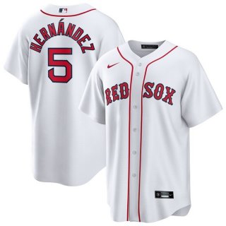 Boston Red Sox #5 Enrique Hernandez White Cool Base Stitched Baseball Jersey
