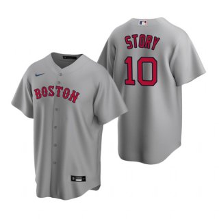 Boston Red Sox #10 Trevor Story Grey Cool Base Stitched Baseball Jersey