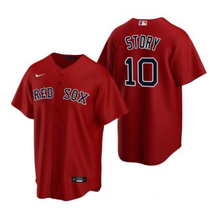 Boston Red Sox #10 Trevor Story Red Cool Base Stitched Baseball Jersey