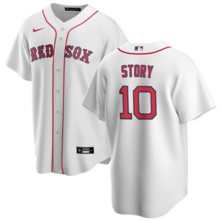 Boston Red Sox #10 Trevor Story White Cool Base Stitched Baseball Jersey