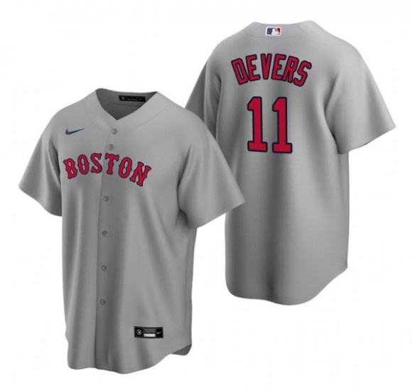 Boston Red Sox #11 Rafael Devers Grey Cool Base Stitched Jersey