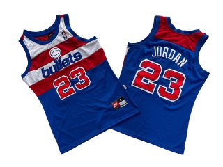 Washington Wizards #23 Michael Jordan Blue Red Throwback Stitched Jersey
