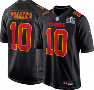 Kansas City Chiefs #10 Isiah Pacheco Black 2024 Super Bowl LVIII Patch Limited Football