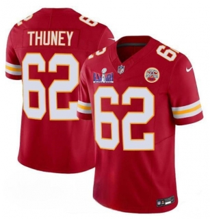 Kansas City Chiefs #62 Joe Thuney Red 2024 F.U.S.E. Super Bowl LVIII Patch Vapor