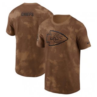 Kansas City Chiefs 2023 Brown Salute To Service Sideline T-Shirt