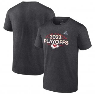 Kansas City Chiefs Heather Charcoal 2023 Playoffs T-Shirt