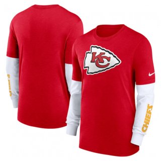 Kansas City Chiefs Heather Red Slub Fashion Long Sleeve T-Shirt