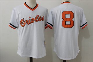 Baltimore Orioles #8 Cal Ripken Jr. Mitchell & Ness White 1985 Authentic Cooperstown