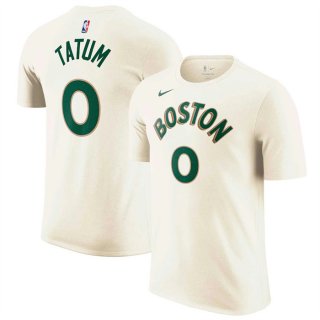 Boston Celtics #0 Jayson Tatum Cream 2023-24 City Edition Name & Number T-Shirt