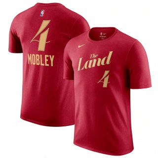 Cleveland Cavaliers #4 Evan Mobley Wine 2023 24 City Edition Name & Number T-Shirt
